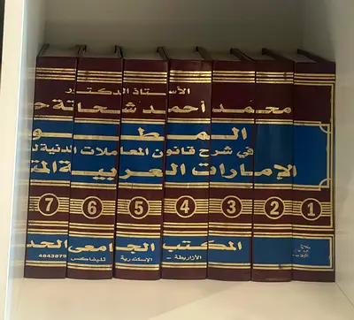 Set of 7 Arabic Legal/Islamic Reference Volumes by Mohammed Ahmad Shatat (Hardback collection)