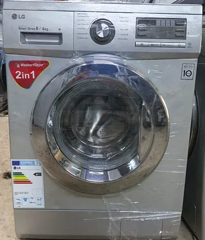 LG Silver Front Load Washer Dryer 2-in-1 (8kg Wash / 4kg Dry) - Good Condition