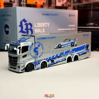 GCD 1:64 LB TRUCKS MITSUBISHI FUSO SUPER GREAT SILVER TAS VERSION KS-073-635