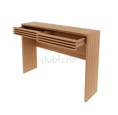 Slim Wooden Console Table with Two Slide-Out Drawers