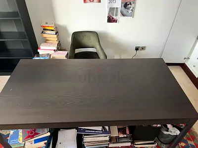 Large solid wood dining/work table - dark finish