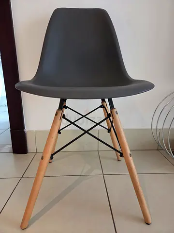 Gray Modern Dining/Side Chair with Wooden Legs (Set or Single)