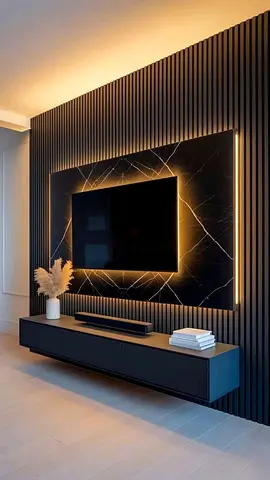 Modern Wall-mounted Flat Panel TV with Backlit Feature