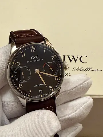 IWC Pilot-style Mens Watch with Brown Leather Strap