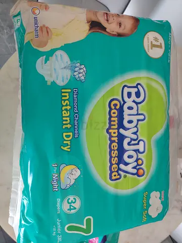 BabyJoy Compressed Diapers - Size 7 (Junior) Pack of 34