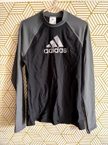 New Unused Adidas black rashguard swimwear with tags - brand new, size M