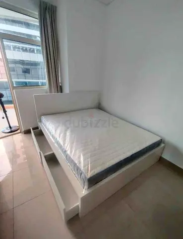 IKEA malam queen‑size bed (160 × 200 cm) with 2 storage drawers underneath and an IKEA mattress ✨