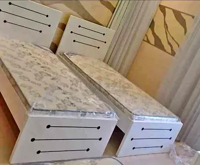 Brand New Pair of single beds with headboards and mattresses (white) -
