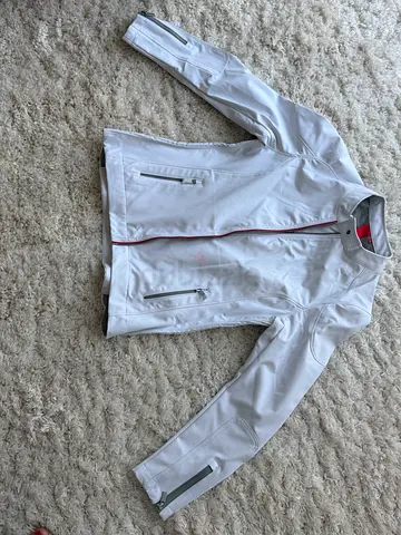 White womens lightweight biker-style jacket – size medium