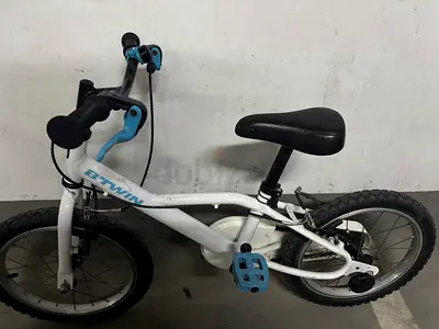 Used BTwin kids bike - 16 inch, white and blue