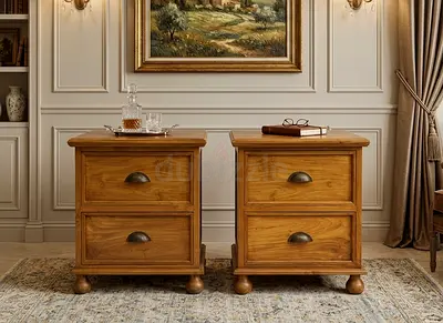 Pottery barn Honey Oak wooden nightstands
