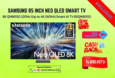 Samsung 85 Inch Neo QLED 8K QN900D 120Hz (Up to 4K 240Hz) Smart AI TV 85QN900D-Free delivery-waranty