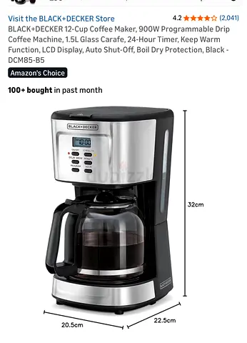 Black + Decker 900w coffee maker for sale