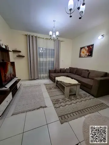 Furnished one-bedroom apartment for rent in Ajman, Al Rashidiya 3, Old Traffic Street. Clean and tidy furnishings included. All bills and internet