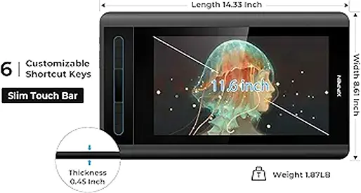 XP-PEN Artist12 11.6 FHD PN06 Battery-Free Display Graphic Monitor Drawing Pen with Multi-Function