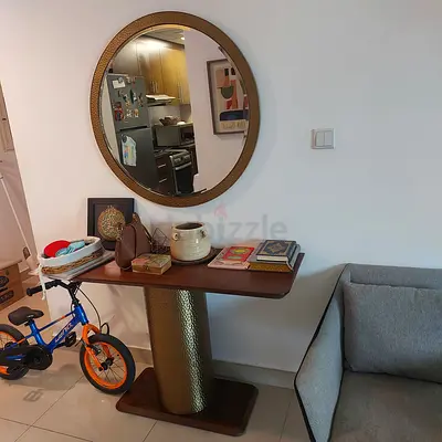 Console with mirror