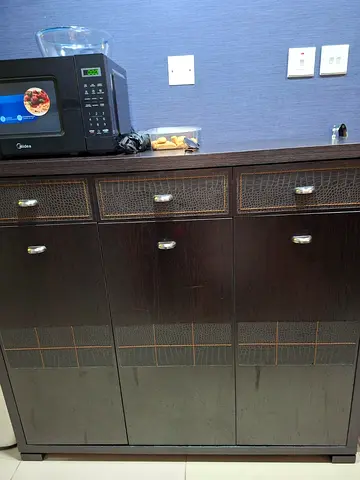 Stylish shoe cabinet, 15 shelves, 3 drawers, wood