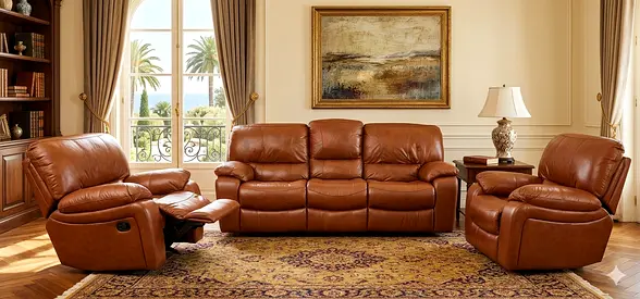 Recliner Leather Sofa 5 Seater