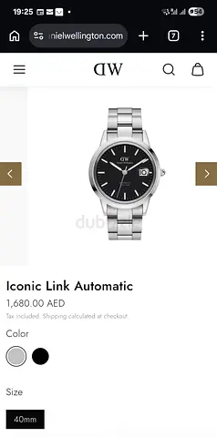 Daniel Wellington Iconic Link Automatic 40mm Stainless Steel Watch - Black Dial