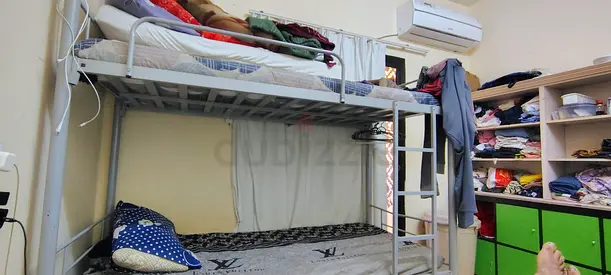 Metal Loft Bunk Bed with Mattresses  same like new— Good Condition