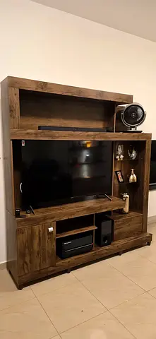 TV Entertainment Unit with Shelves and Cabinets