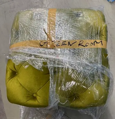 Green pouf chair ottoman footstool very good condition
