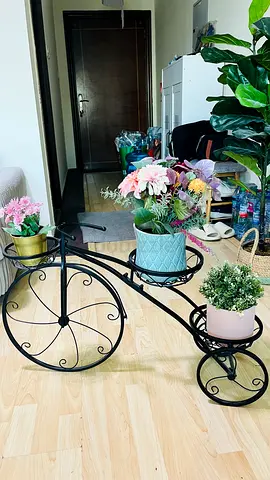 Decorative Metal Bicycle Plant Stand - 3 Pots