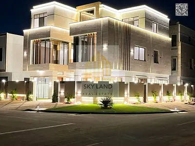 Overlooking Al Hamidiya Park | Own a luxurious 8000 sq ft villa in Al Yasmin, Ajman | 7 master bedrooms + garden + swimming pool + elevator + rooftop