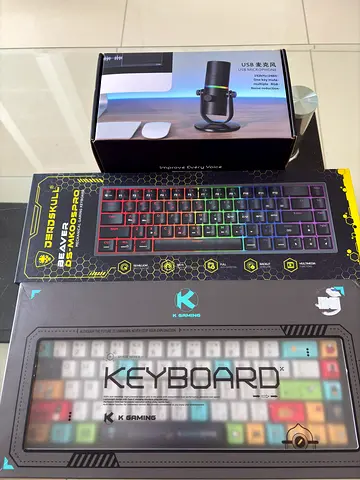 Mechanical RGB Gaming Keyboard + Desktop Mic (new in box)