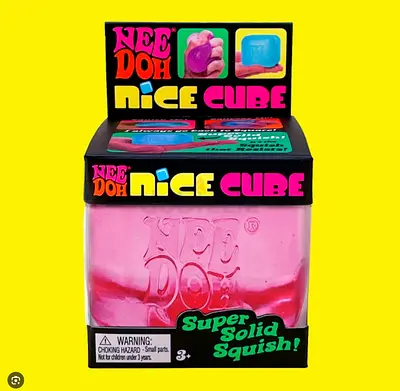 NeeDoh Nice Cube - Super Solid Squish Stress Toy (Pink).