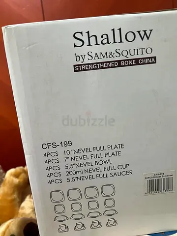 Shallow by Sam  Squito Strengthened Bone China Dinner Set (New in Box)