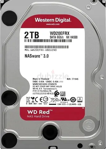 Western Digital 2TB WD Red NAS HDD - 5400 RPM+ ORICO Aluminum 3.5 Hard Drive Enclosure with USB 3.2