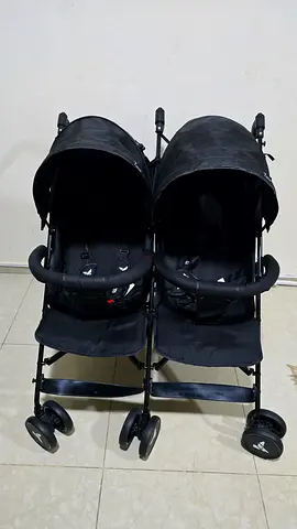 Teknum Twin Stroller - Double Stroller, Black Light used in excellent condition for sale.