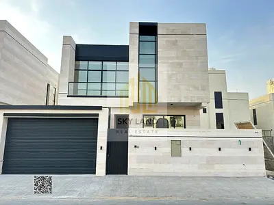 Luxury villa for sale in Al Bahia - two floors and a roof terrace with a modern design, featuring 5 spacious bedrooms and high-end finishes