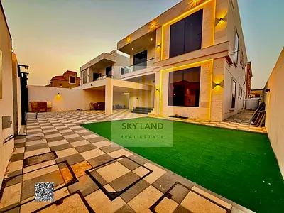 Modern villa design, 5000 sq m, close to the mosque and main street, price includes air conditioning, negotiable.
