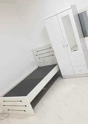 Brand New White Single Bed Frame with Matching Wardrobe