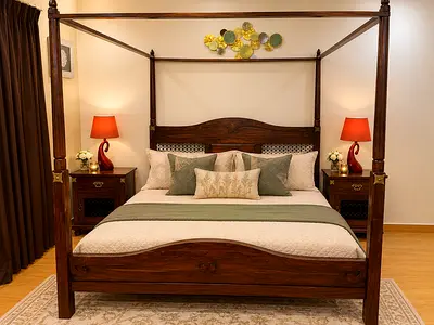 Marina Home Solid Wood Super King Four Poster Bed Set