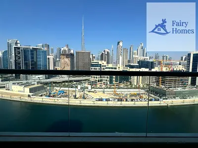 شقة بغرفة نوم واحدة | فيرفيو ريزيدنسي | إطلالة على القناة وبرج خليفة | شرفة