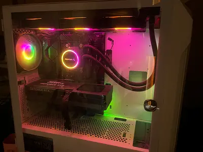 Custom RGB Amd R9 Gaming Desktop with RTX GPU and AIO Liquid Cooling