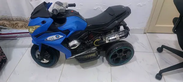 Kids Electric Ride-On Motorcycle (3-Wheel) - Blue (Battery needs to replace)
