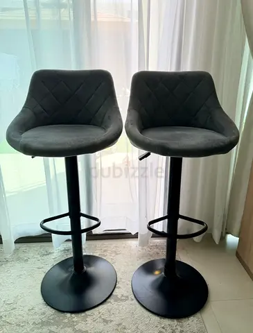 Bar Stools Dark Gray 2pcs