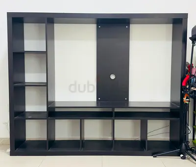 Large Dark Brown Entertainment TV Unit with Shelves, TV size up 60 inch will fit .