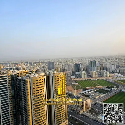 شقة غرفين وصالة اطلالة بحرية مفروشة فرش جديد للايجار الشهرى بعجمان - الراشدية1 - ابراج  واحة