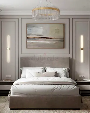 Upholstered Double Bed with Headboard and Storage Base - Light Grey