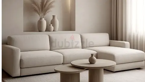 New Beige L-shaped Sectional Sofa with Chaise