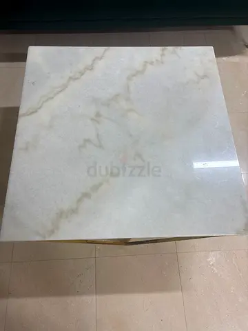 Square Marble Side Table / Stone Top Accent Table (Used)