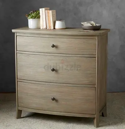 Wooden 3-Drawer Chest / Dresser - Light Grey Finish