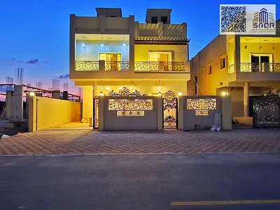 For Sale – Villa in Al Helio 2 – Ajman | 5 Master Bedrooms | Majlis and Living Room with Washrooms | Large Modern Kitchen + Dining Room | Freehold | P