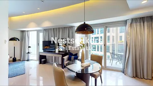 استوديو مفروش | داماك ميزون ماجستين | شرفة مع إطلالة على وسط المدينة