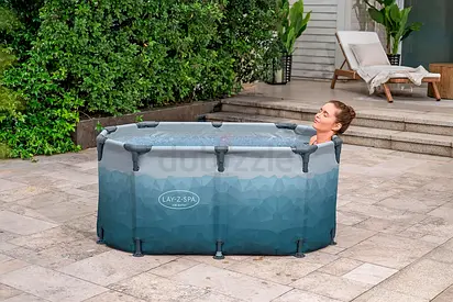 Bestway - 2 Person Glacial Dip Recovery Ice Bath Basin - 150cm x 90cm x 65cm - Blue/Grey